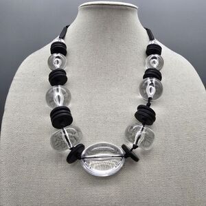 Chico's Black and Clear Statement Necklace